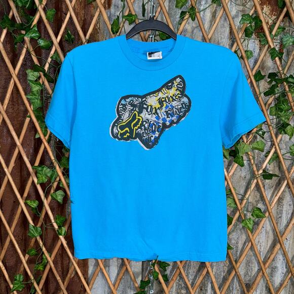 Vintage Y2K fox racing grunge motocross graffiti 00s t-shirt - Picture 1 of 4